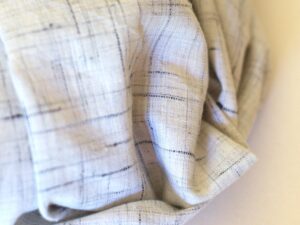 Tissu coton indien tissé main crème / blanc et noir | Tissu coton naturel et bio au mètre Atelier Inika