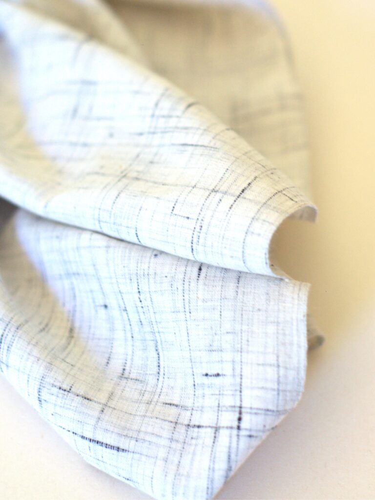 Tissu coton indien tissé main crème / blanc et noir | Tissu coton naturel et bio au mètre Atelier Inika