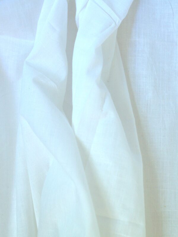 Tissu voile de coton blanc naturel bio tissé main | Khadi mousseline | Tissu coton fin | Atelier Inika