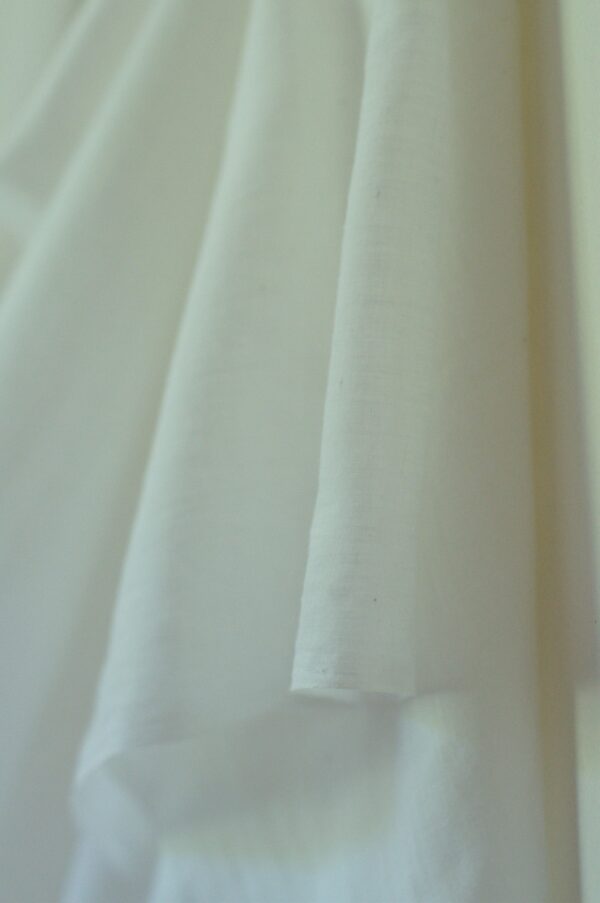 Tissu voile de coton blanc naturel bio tissé main | Khadi mousseline | Tissu coton fin | Atelier Inika