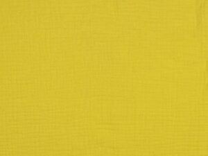 Tissu double gaze de coton jaune banane au mètre - coton bio et OEKO TEX - Atelier Inika