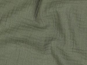 Tissu double gaze de coton biologique au mètre vert Pickle - Atelier Inika