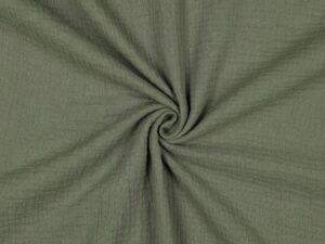 Tissu double gaze de coton biologique au mètre vert Pickle - Atelier Inika